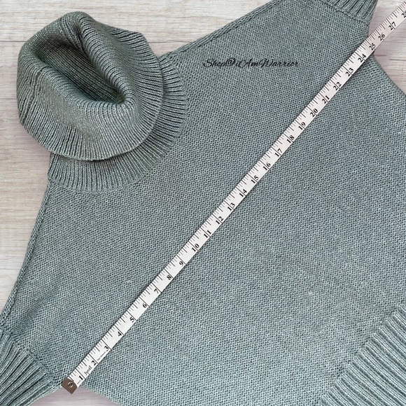 Chico’s aqua cowl neck 3/4 sleeve slouchy shimmer sweater *shop@iamwarrior - Picture 6 of 9